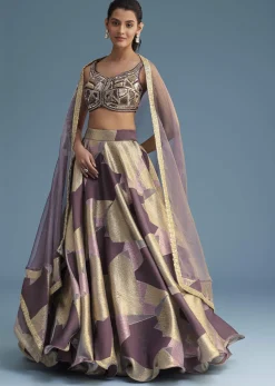 Purple Lurex Glitter Lehenga Set