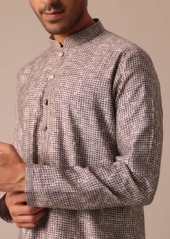 Purple Muslin Silk Kurta And Pant Set
