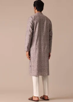 Purple Muslin Silk Kurta And Pant Set