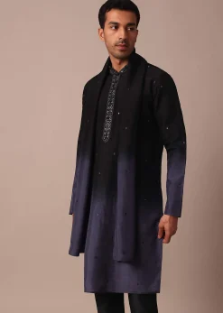 Purple Ombré Kurta Set With Dupatta