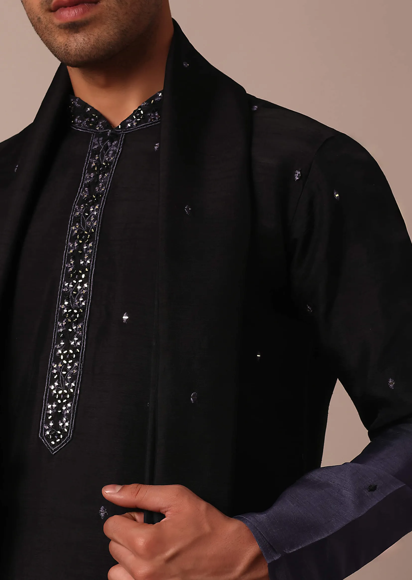 Purple Ombré Kurta Set With Dupatta