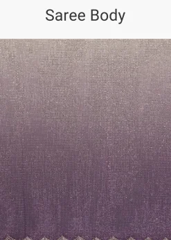 Purple Ombre Sequins Saree With Scallop Border