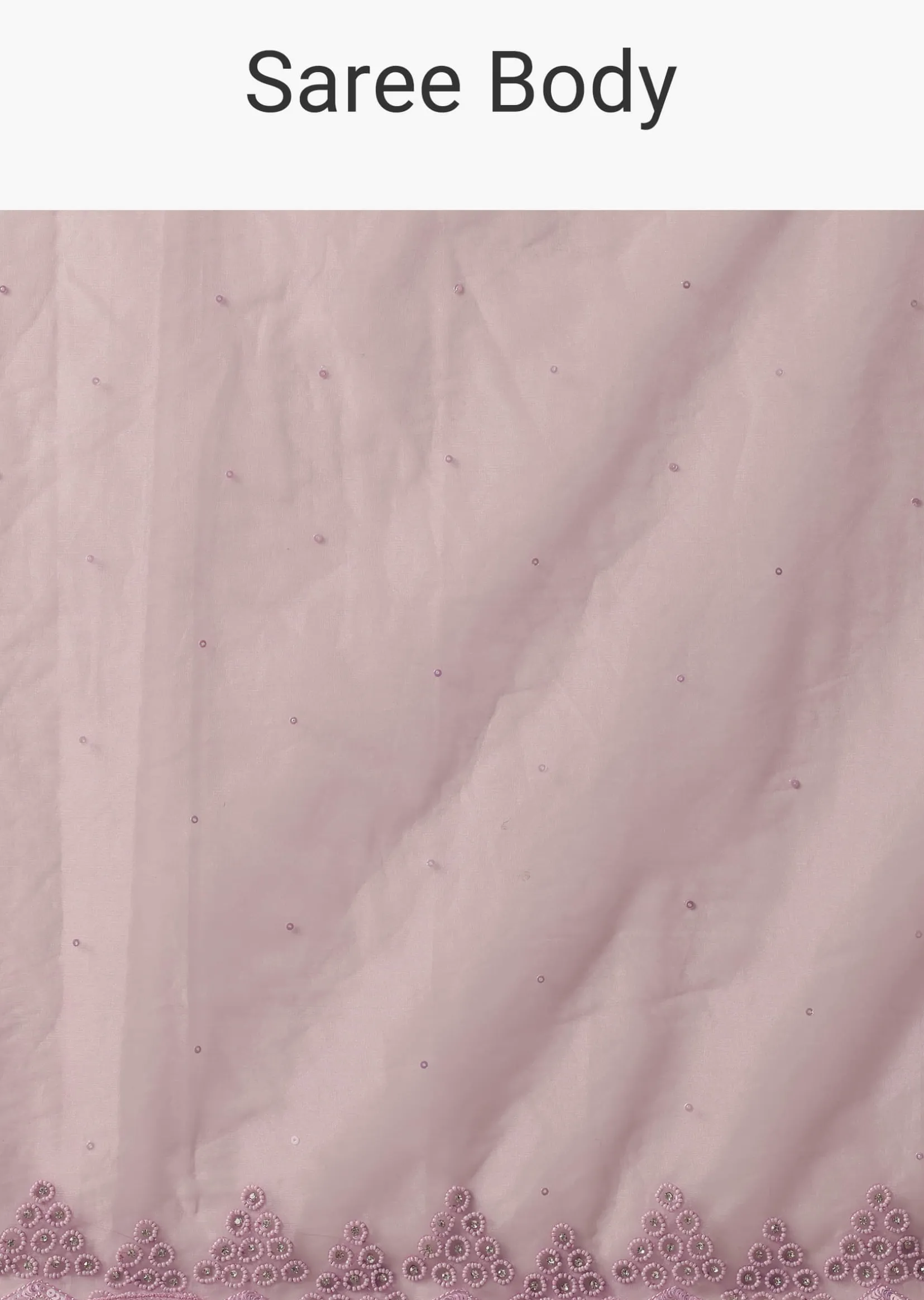 Purple Organza Saree with Embellished Border and Unstitched Blouse Piece
