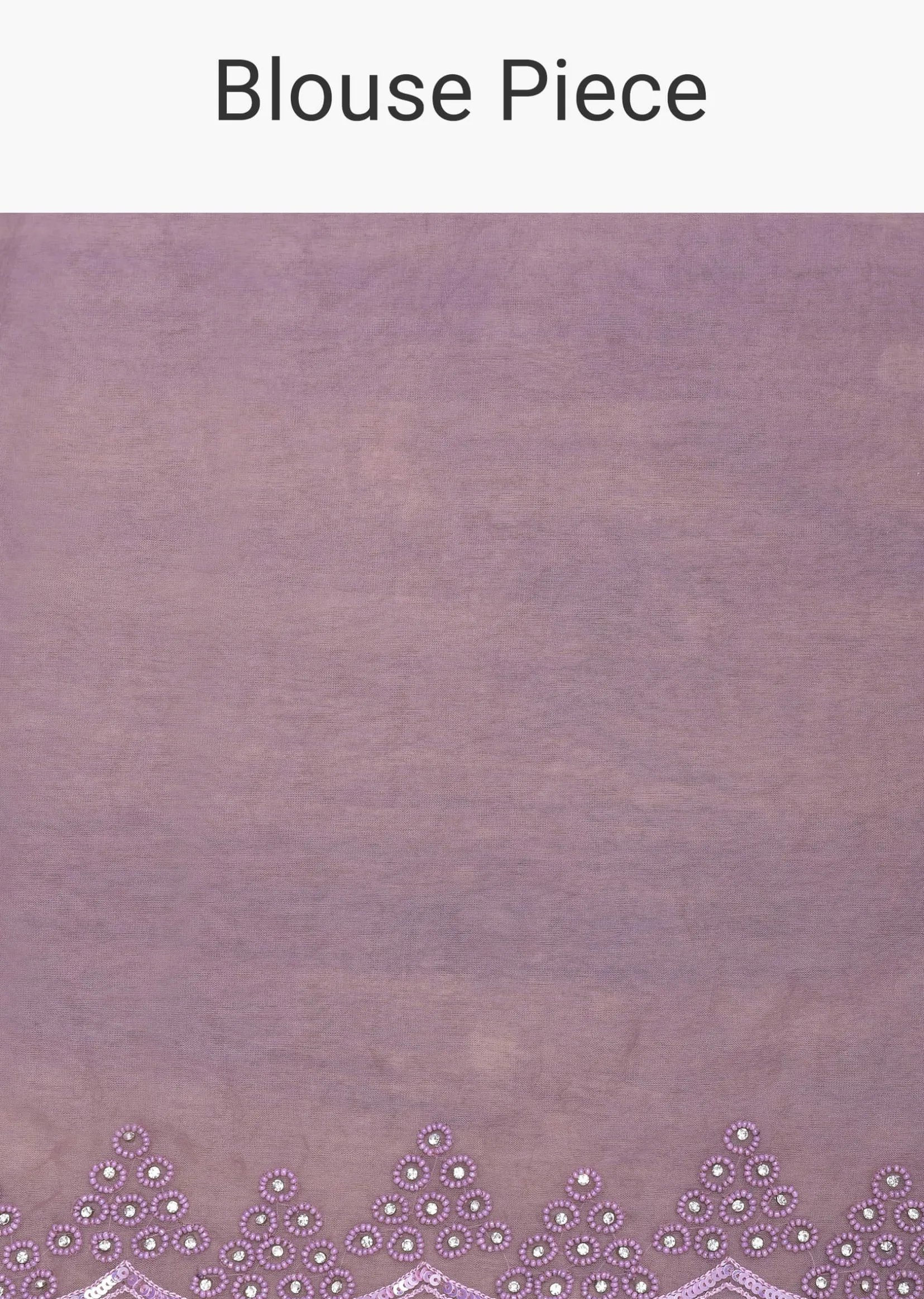 Purple Organza Saree with Embellished Border and Unstitched Blouse Piece