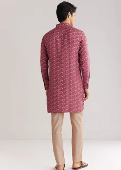 Purple Pashmina Zipper Kurta Pant Set