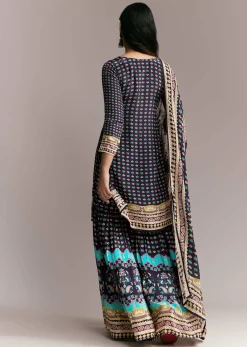 Purple Printed Sharara Set