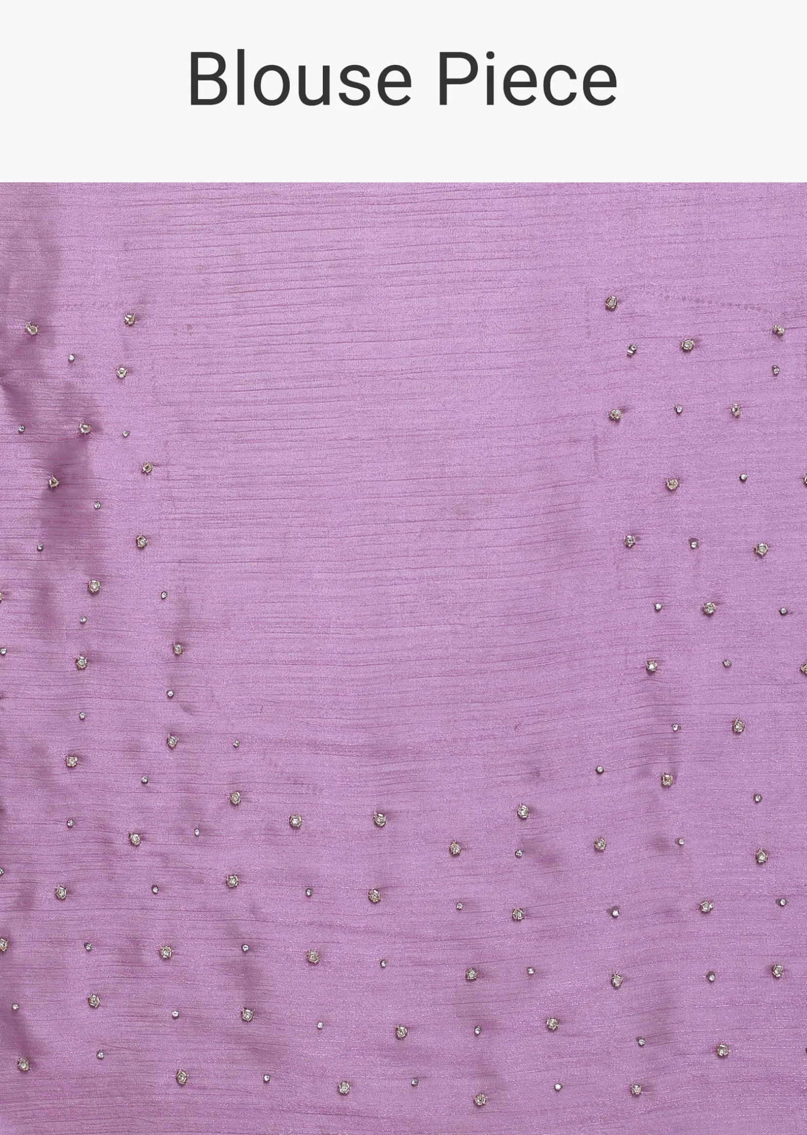 Purple Satin Saree With Cutdana Embellishment And Unstitched Blouse Fabric