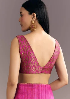 Purple Shaded Kora Silk Handloom Saree With Woven Traditional Motif