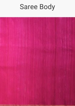 Purple Shaded Kora Silk Handloom Saree With Woven Traditional Motif