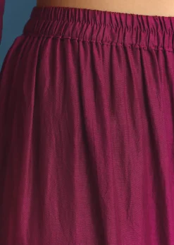 Purple Silk Kurta Sharara Suit With Bandhani And Sequins Work