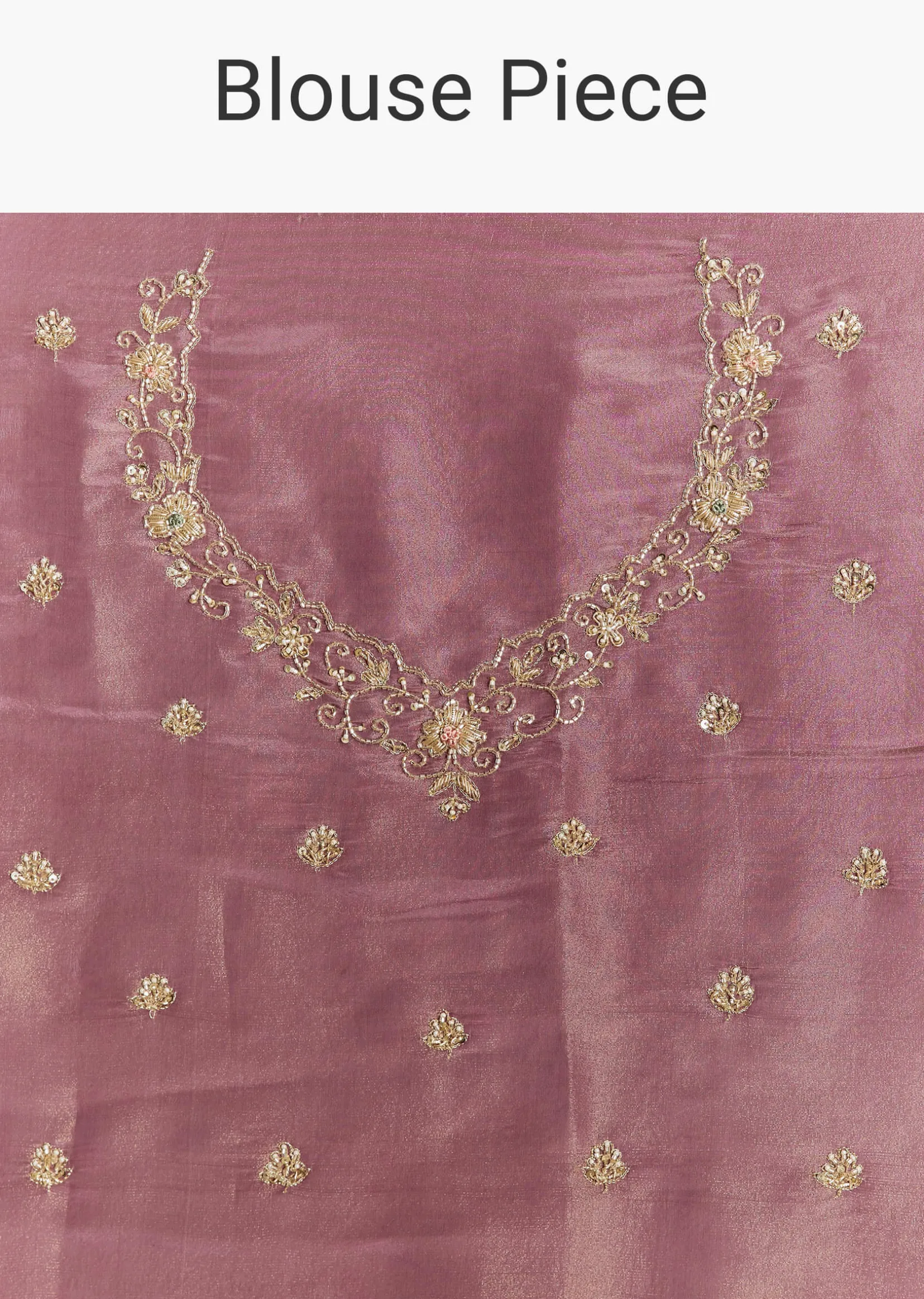 Purple Tissue Saree With Cutdana Sequins And Resham Knot Work