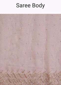 Purple Tissue Saree With Cutdana And Stone Embroidery