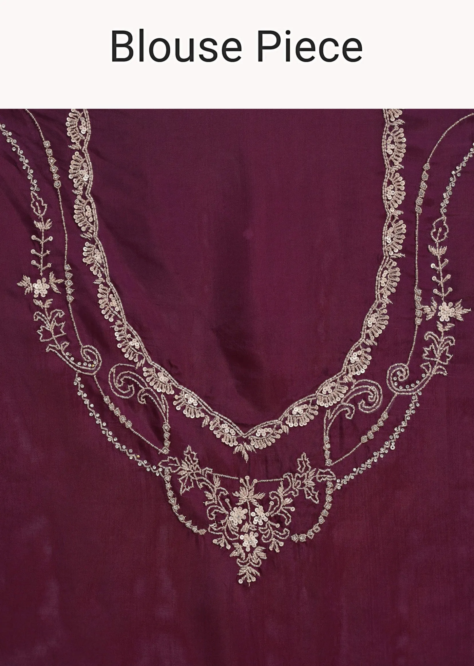 Purple Tissue Sequins Saree With Contrast Blouse