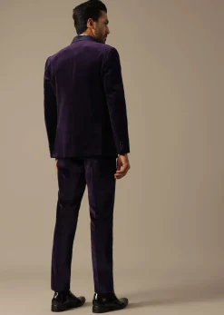 Purple Velvet Tuxedo For Grooms