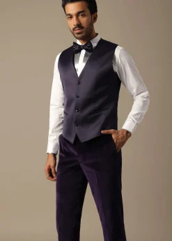 Purple Velvet Tuxedo For Grooms