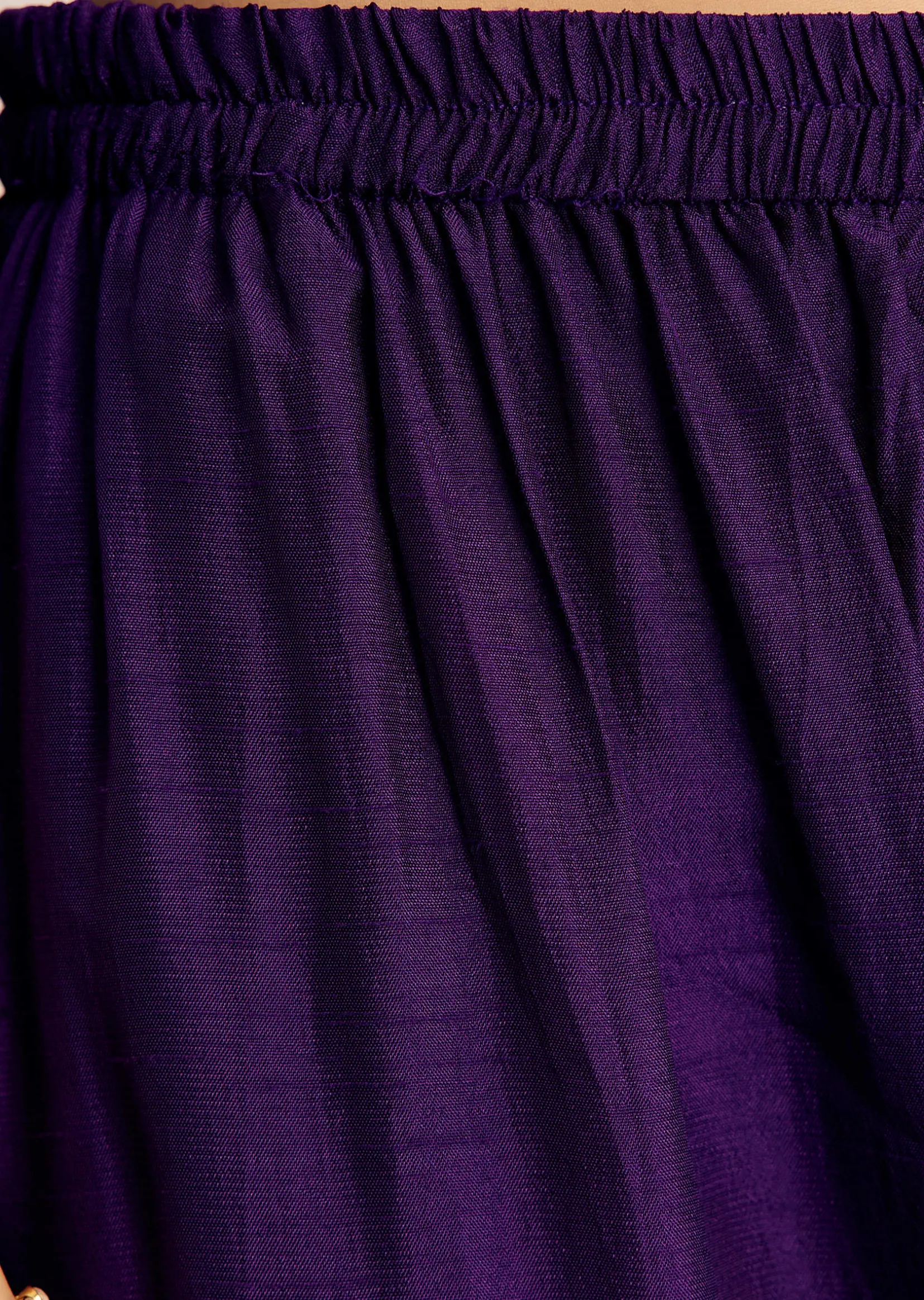 Purple Zardosi Work Dola Silk Kurta Set With Organza Dupatta
