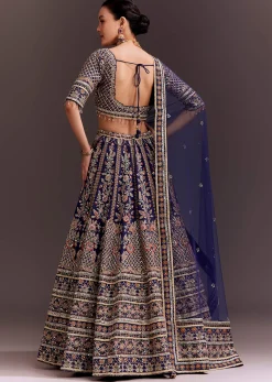 Purple Zari Embroidered Lehenga Set