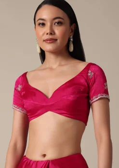 Radiant Pink Saree With Stone Embellishments All Over