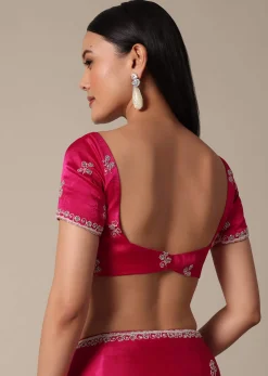Radiant Pink Saree With Stone Embellishments All Over