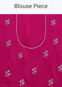 Radiant Pink Saree With Stone Embellishments All Over