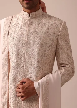 Radiant Pink Sherwani With Heavy Embroidery Work