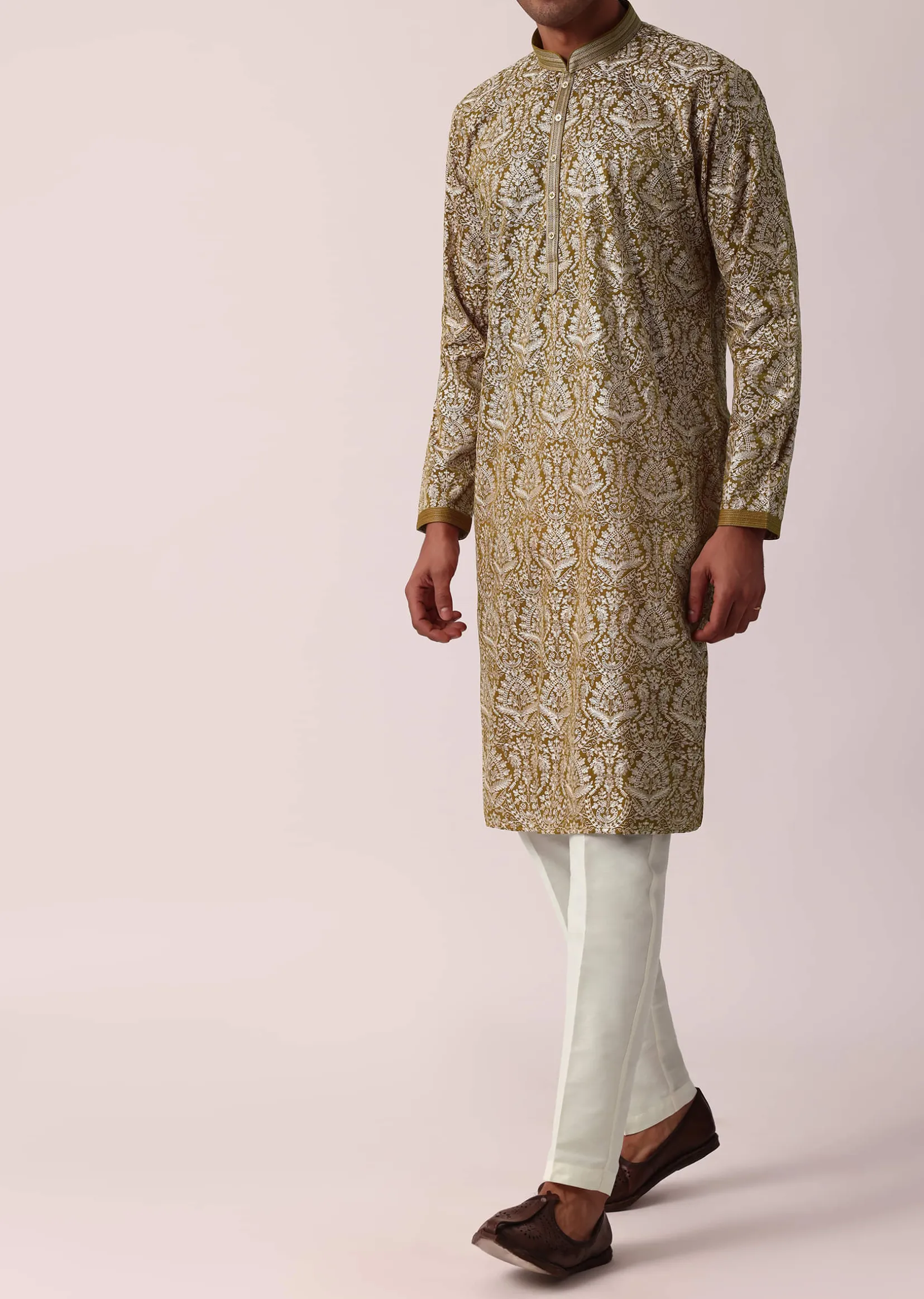 Radiant Yellow Silk Kurta Set For Men