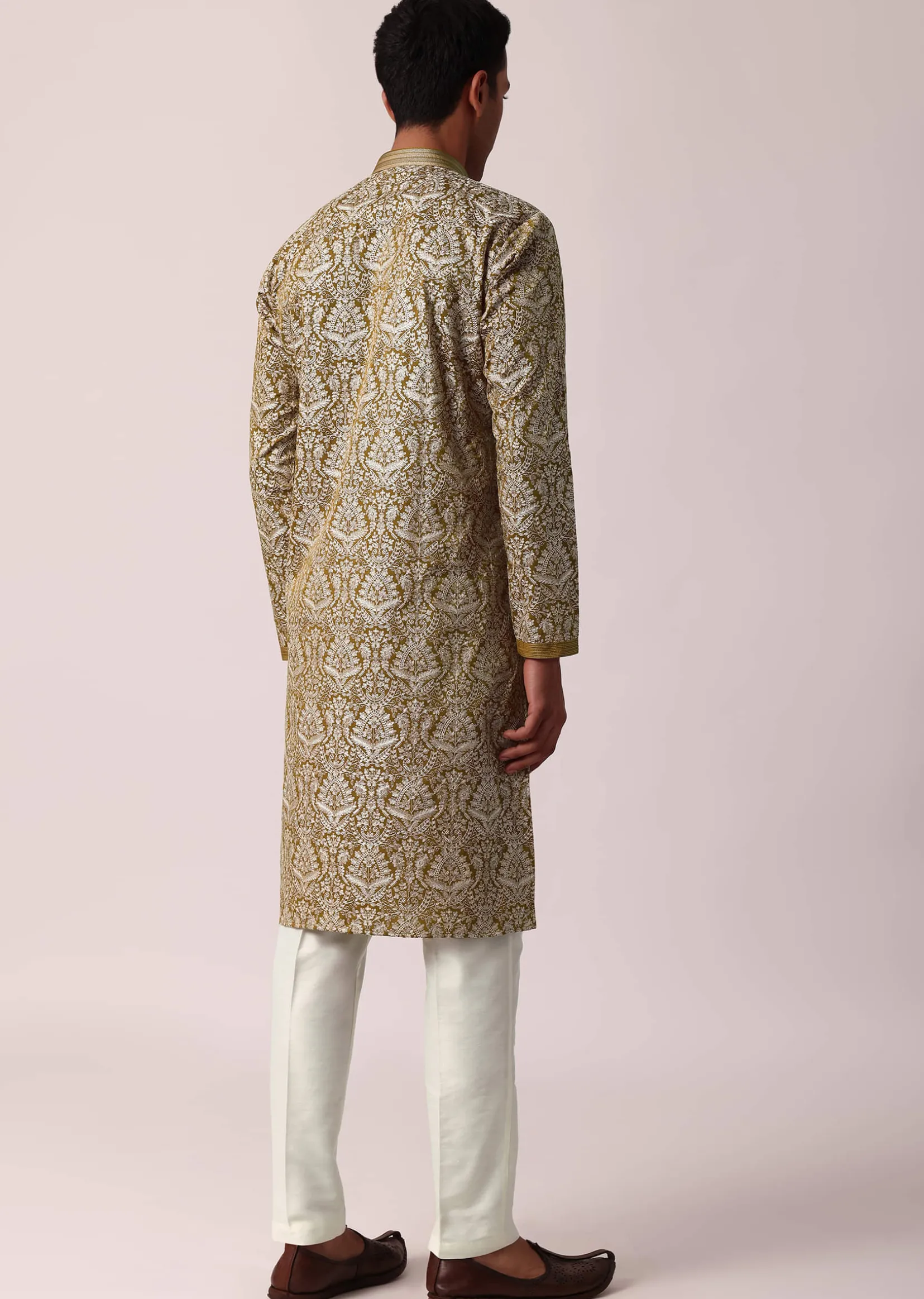 Radiant Yellow Silk Kurta Set For Men