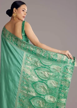 Rama Green Dola Silk Saree