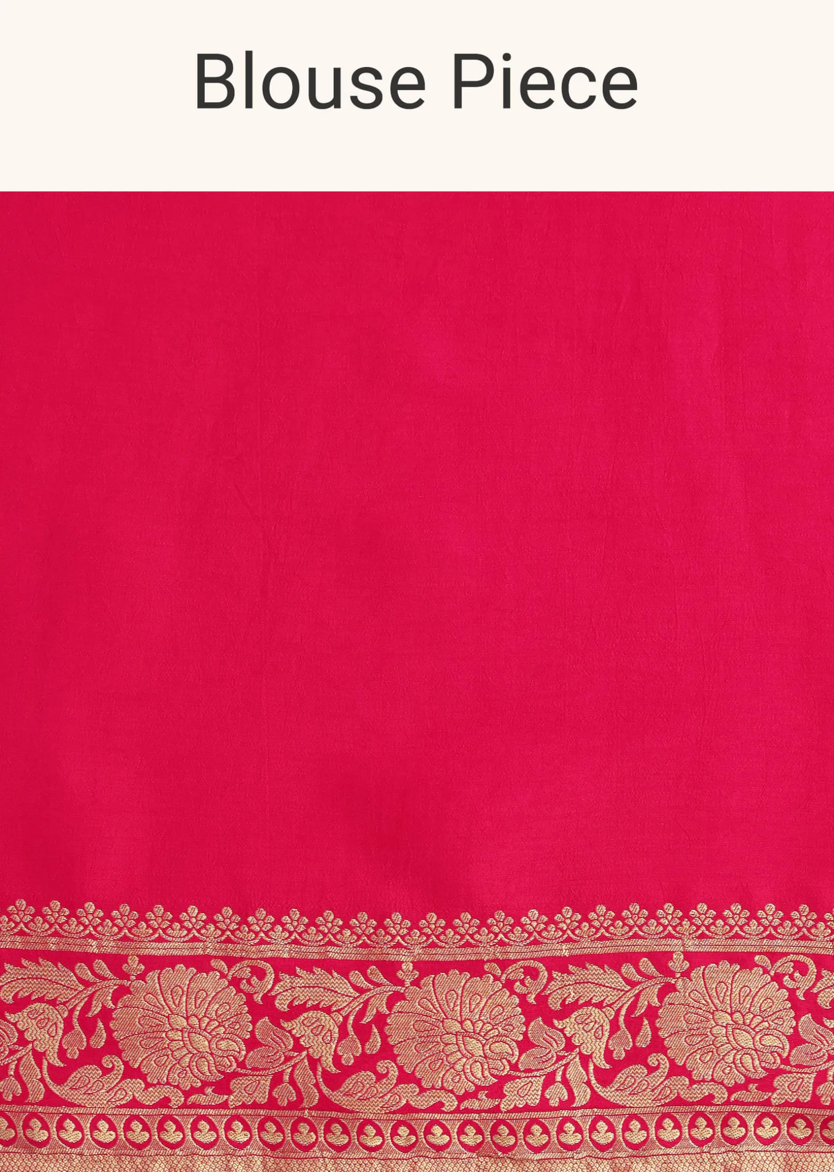 Rani Pink Banarasi Saree With Bandhani Buttis And Unstitched Blouse Piece