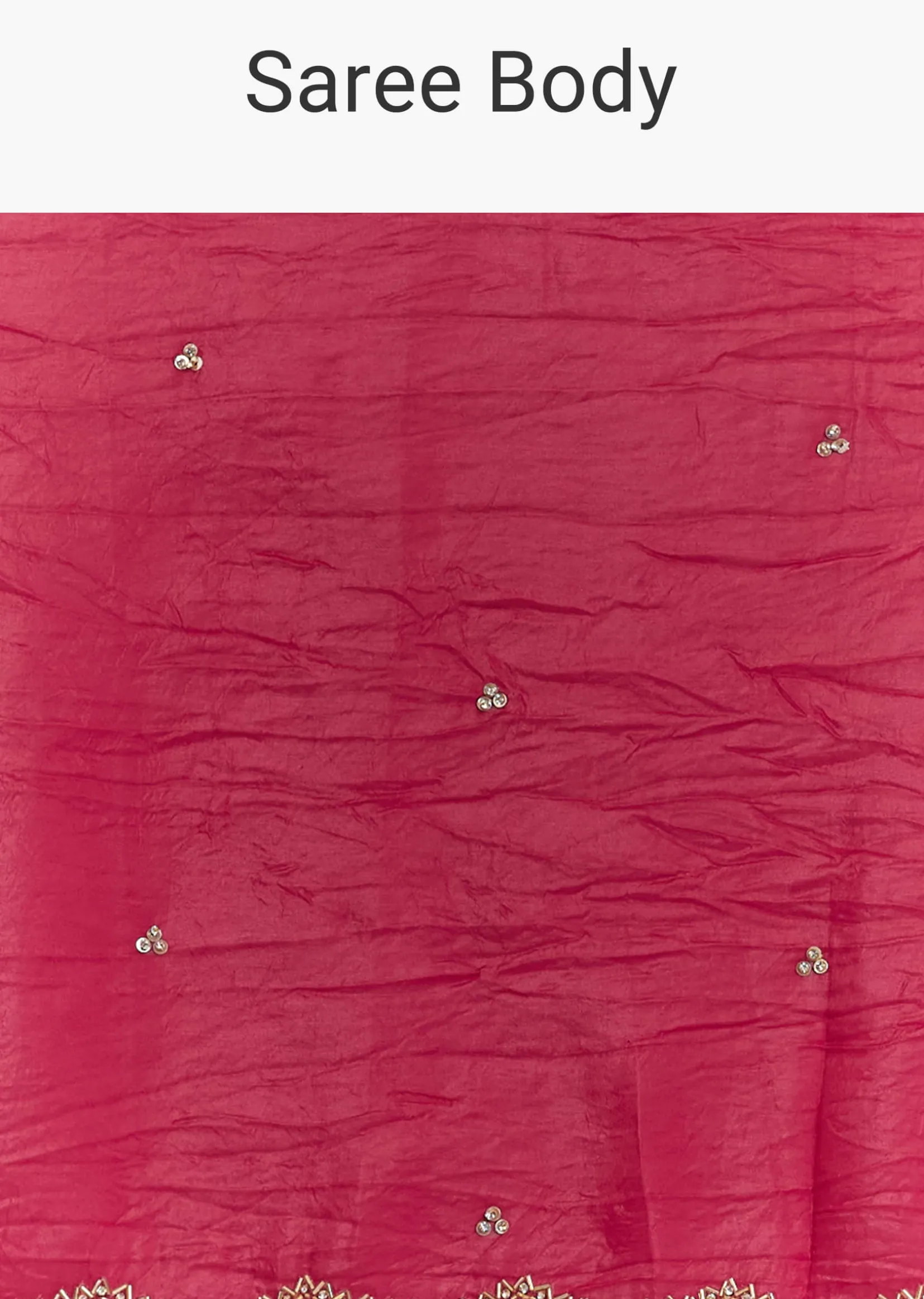 Rani Pink Crushed Tissue Saree With Cutdana And Sequin Embroidery