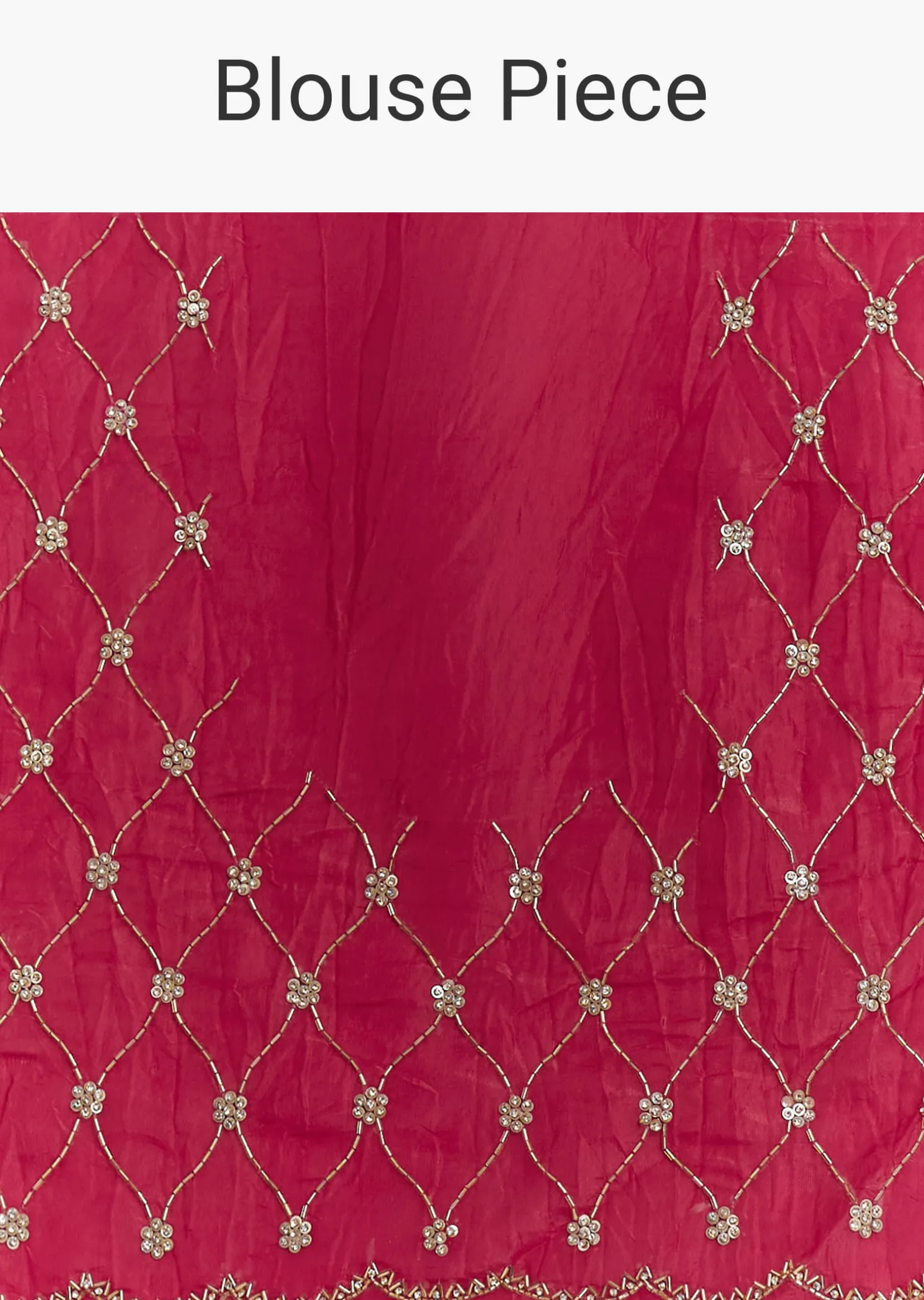 Rani Pink Crushed Tissue Saree With Cutdana And Sequin Embroidery