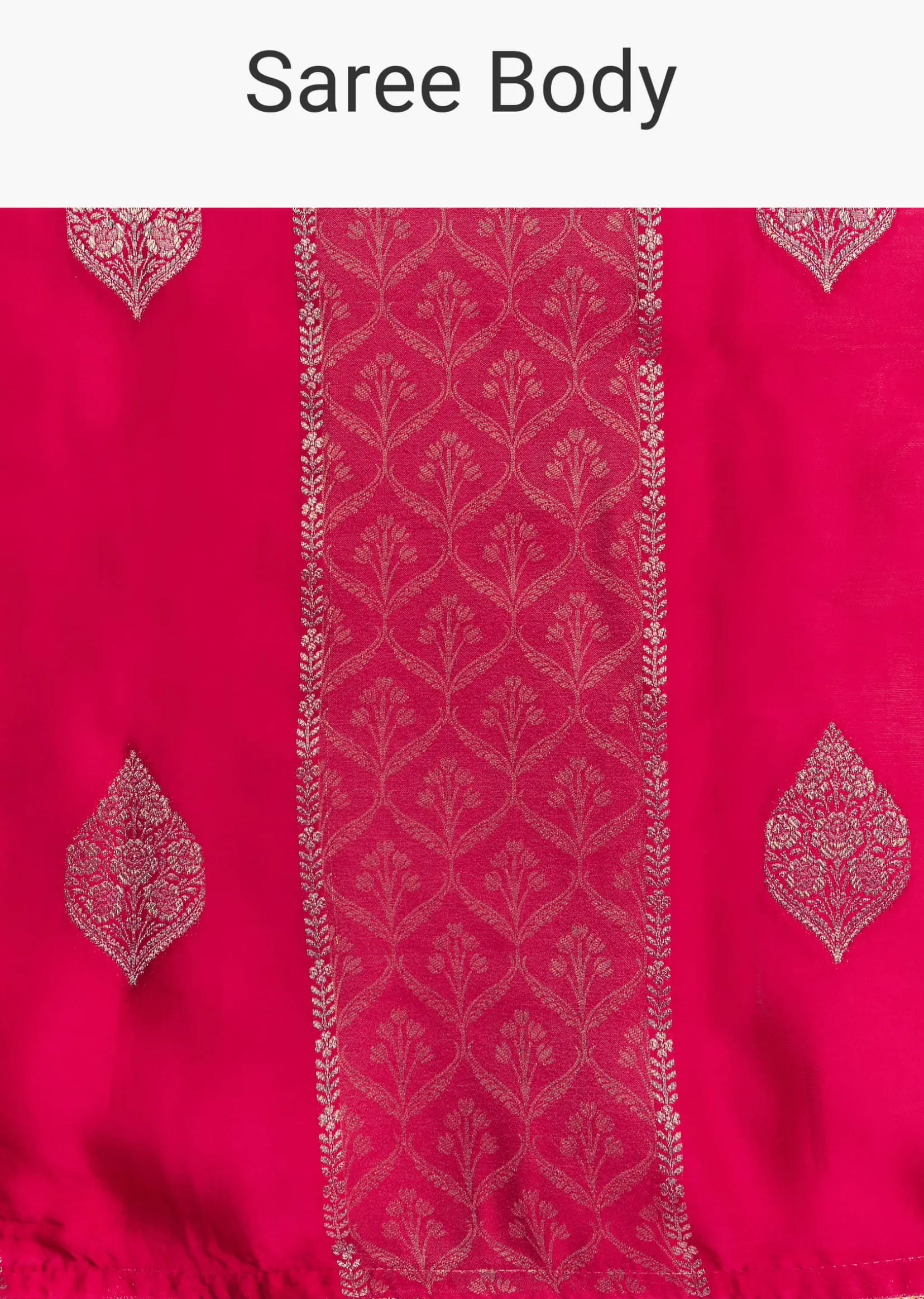 Rani Pink Dola Silk Saree With Gota Patti Woven Motif