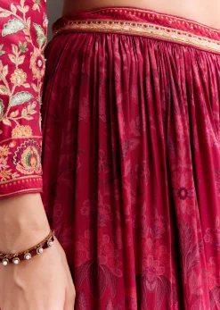 Rani Pink Embroidered Palazzo Set