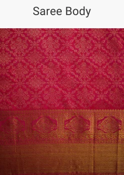 Rani Pink Kanjivaram Silk Saree With Golden Zari Border