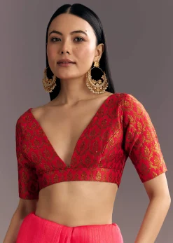 Rani Pink Kora Silk Handloom Saree With Woven Motif