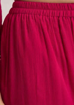 Rani Pink Organza Embroidered Kurta Set With Dupatta