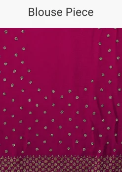 Rani Pink Saree In Stones And Cut Dana Embroidery