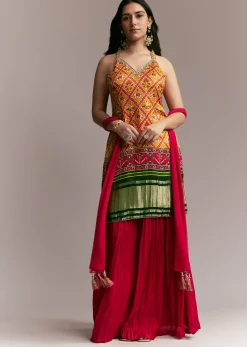 Red Yellow Patola Palazzo Set