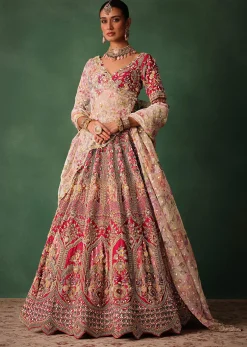 Red Bridal Hand Work Lehenga With Blouse And Dupatta