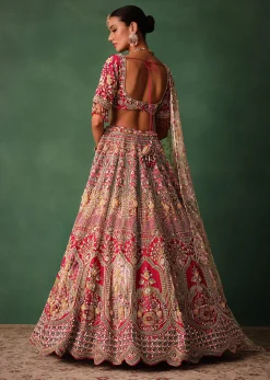 Red Bridal Hand Work Lehenga With Blouse And Dupatta