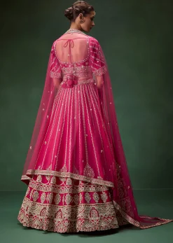 Red Bridal Lehenga Set With Heavy Zari Embroidery And Dual Dupattas