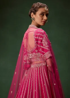 Red Bridal Lehenga Set With Heavy Zari Embroidery And Dual Dupattas