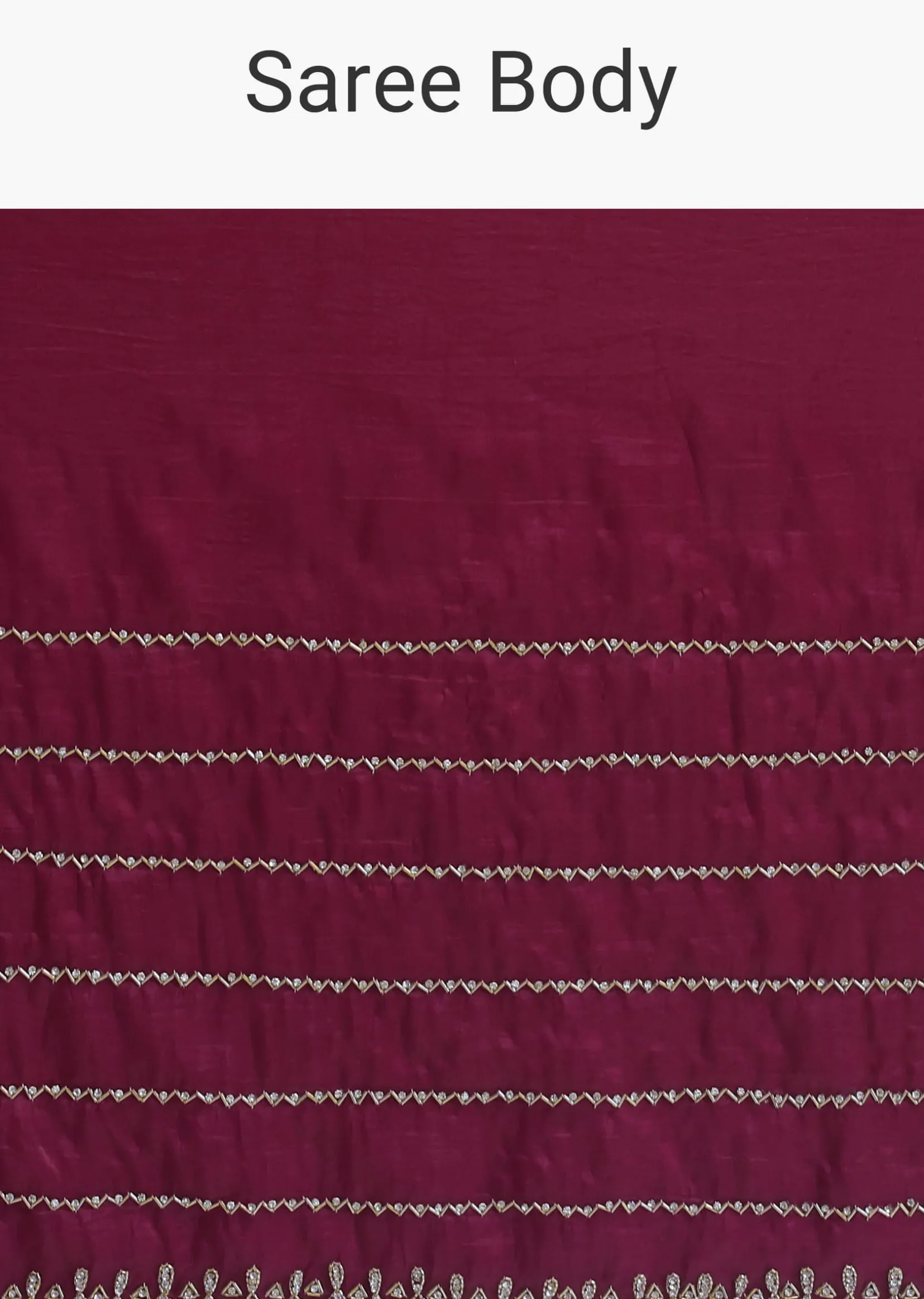 Red Chiffon Silk Saree With Cutdana Embellished