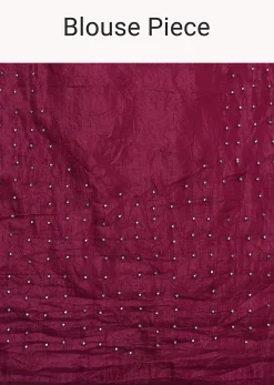 Red Chiffon Silk Saree With Cutdana Embellished