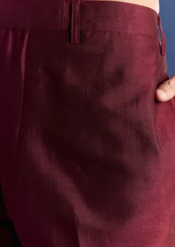 Red Cotton Silk Kurta Jacket Set With Mirror And Thread Work