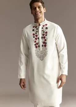 Red Cutwork Kurta Jacket Set