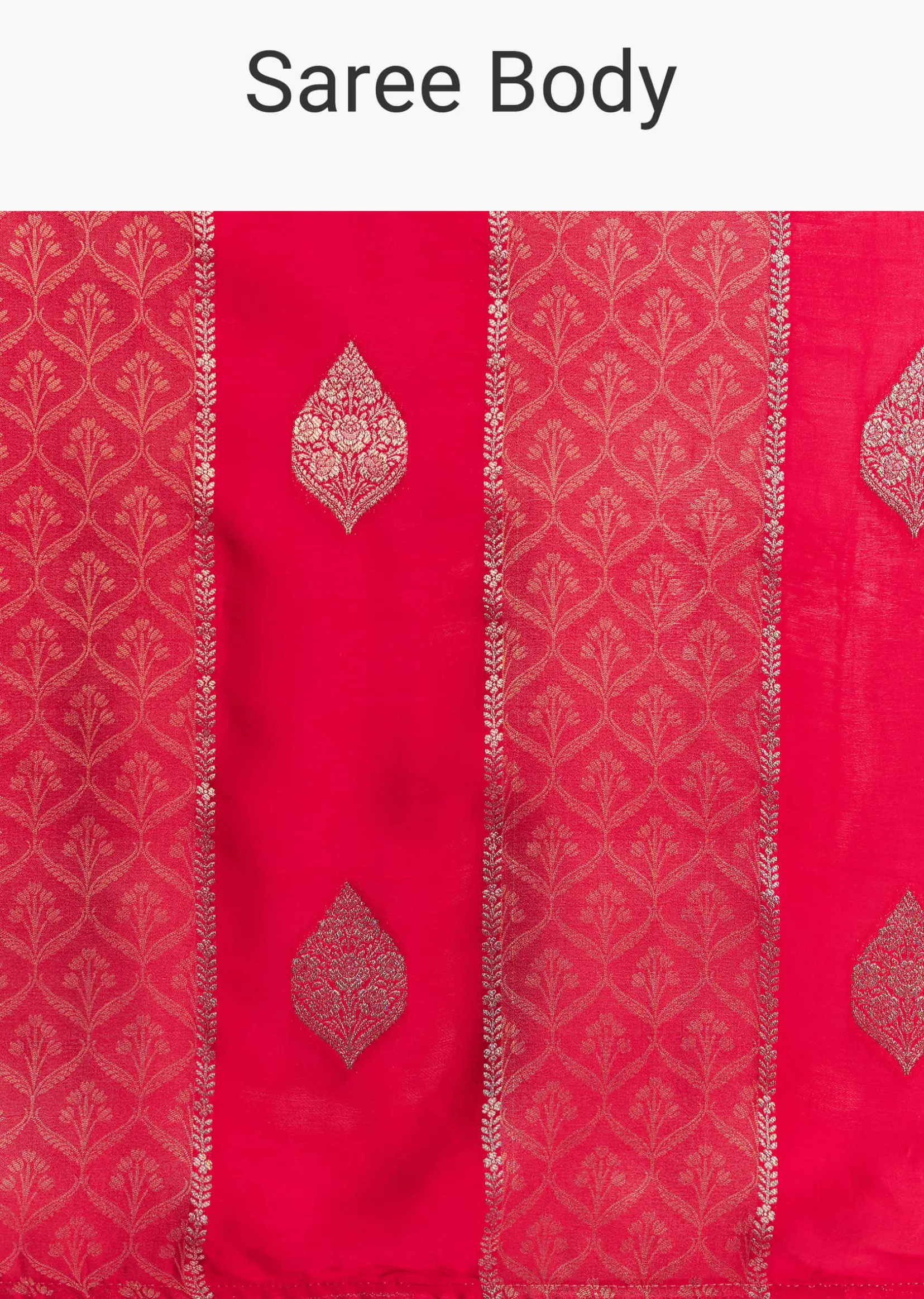 Red Dola Silk Saree With Gota Patti Woven Motifs
