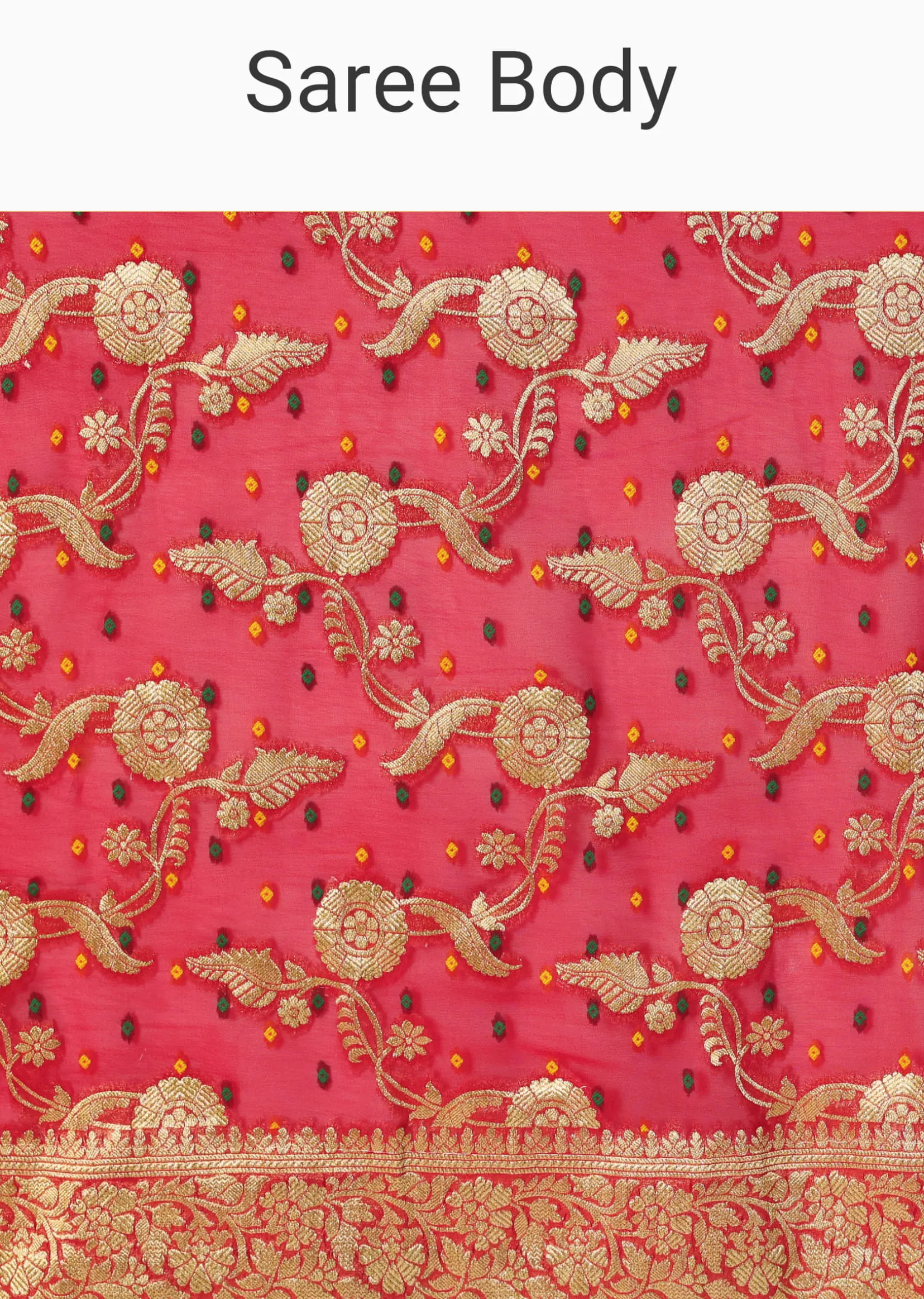 Red Khadi Gota Patti Banarasi Saree With Unstitched Blouse Piece