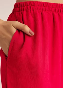 Red Moti Threadwork Dola Silk Sharara Suit With Organza Dupatta
