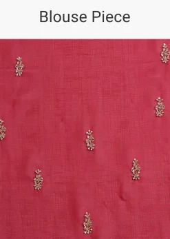 Red Organza Saree With Cutdana And Sequins Border